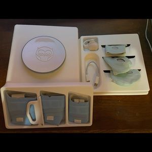 Owlet baby monitor with box and brand new socks